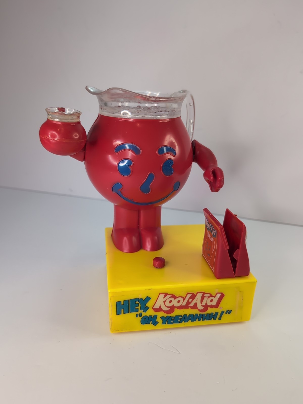 Vintage 1970S General Foods Kool Aid Man Mechanical Bank, Missed Bottom Cover