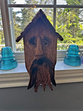 Madera de cedro tallada a mano espíritu pájaro casa mago fantasía rústica