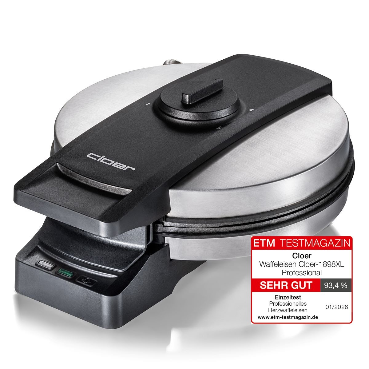 Profi Waffeleisen Cloer 1898XL Doppelbeschichtung Edelstahl TESTSIEGER 2026
