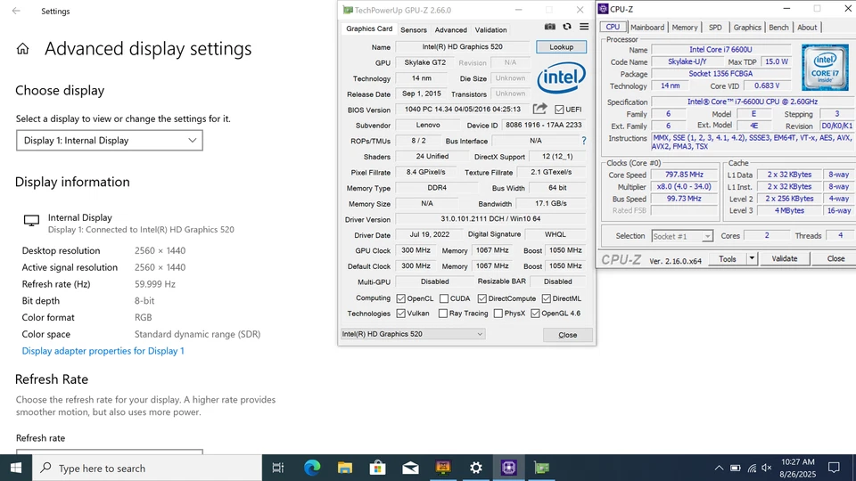 LENOVO THINKPAD T460S 14" QHD I7-6600U 512GB SSD 4GB W10P Cámara web retroiluminada FPR Foto 3 de 4