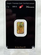 2 gram Gold Bar - Argor-Heraeus KineBar Design (In Assay)