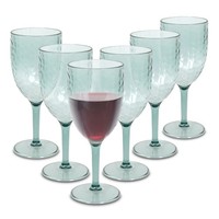 Camping Kunststoff Weinglas 350 Ml - 6Er Set - Mehrweg Picknick Glas Wein Kelch
