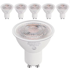 6 Pack GU10 LED Bulbs Dimmable 6W 50W Eq 3000K Soft White Recessed Lights