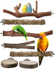 Bissap Bird Perch Stand 7PCS, Natural Grape Wood Pole Standing Parrot Cage Branc