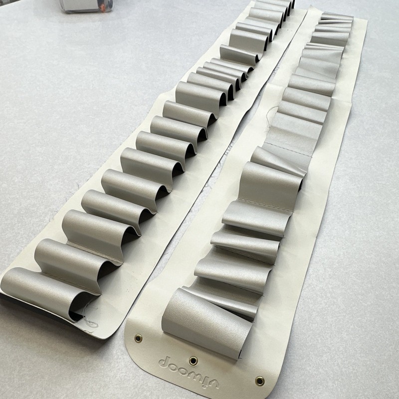 Gray Faux Leather Crafting Storage Loops for vinyl roll organization