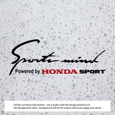 1x Sports Mind Powered By Decal Vinyl Stickers 10 X 3.75 For Honda Cars