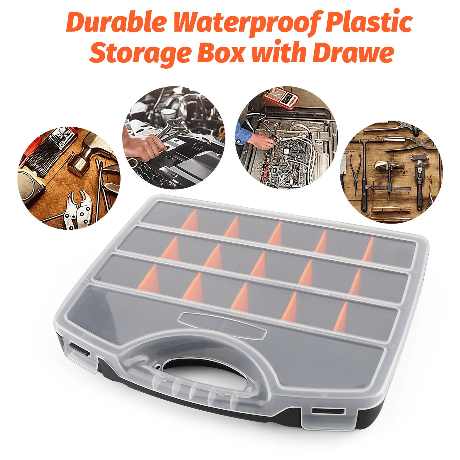 Tools Box Organizer - Hardware Box Storage Small Parts Case Screws Bolts Nails