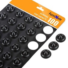 Black Cabinet Door Bumpers Pads 100PCS 1/2" Soft Close Drawer Pad Bumpers Adh...