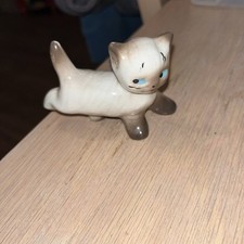 Vintage Porcelain Ceramic Cat Figurine Cute Cat Ornament