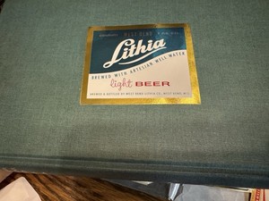 Lithia Brewing Beer Bottle Label West Bend Wis Foil Unused