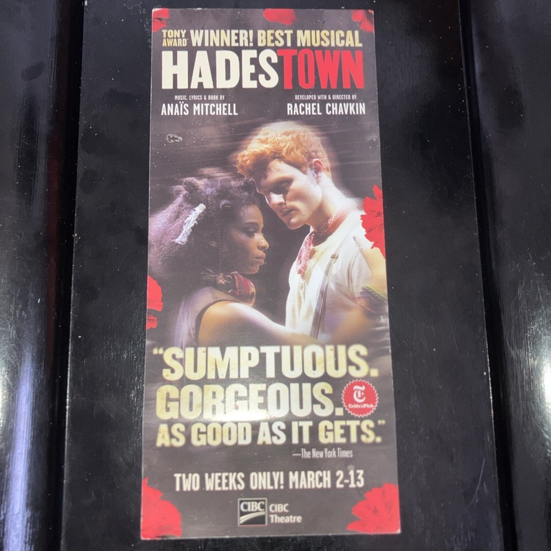 Hadestown Broadway In Chicago Tour Musical Flyer Last One Affordable Rare