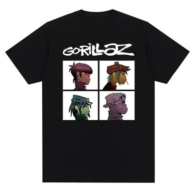 Gorillaz Band T-Shirt Punk Rock 90s Vintage Print Unisex Sommer Kurzarm