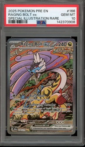Pokemon Raging Bolt ex Prismatic Evolutions SIR #166 PSA 10 Gem Mint