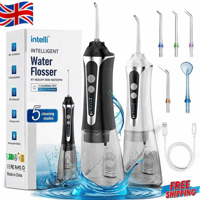 Intelli Cordless Waterpik Flosser Dental Munddusche Zahnreiniger 5 Jet Tips
