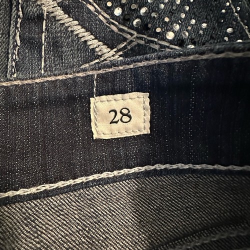 Women's BKE Denim Culture Embellished Dark Wash Boot Cut Crop Casual Jeans 28 - Picture 7 of 9