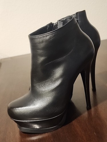 Italian Designer Nando Muzi Black Soft Leather Platform Ankle Boots Size 36 - Picture 1 of 10