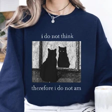 Funny Cat Grunge Shirt, Retro Goth Emo Tee, Vintage Punk T-Shirt Sweatshirt