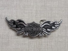 vintage Y2K belt buckle HARLEY DAVIDSON motorcycle STUDDED flames wings WESTERN