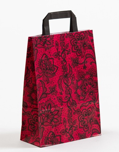 Papiertragetaschen Spitze WEIß SCHWARZ RUBIN SMARAGD Papiertüten Tüten Lace - Bild 18 von 19