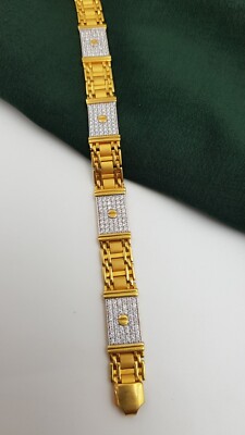 Exclusive King Bracelet CZ Tennis 22K Gold Bracelet Men Fine