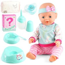 Interactive Baby Girl Doll with Accessories Cry & Drink & Wet Gift for Kids