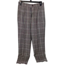 Union Square Womens Dress Pants Size 14 Houndstooth Plaid Pockets Pleated Front