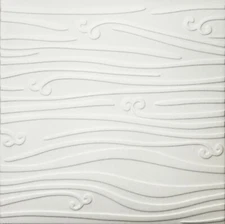 Home Decor, Ceiling Tiles, Glue Up, Foam R102W, 16 pcs  White Satin hand painted