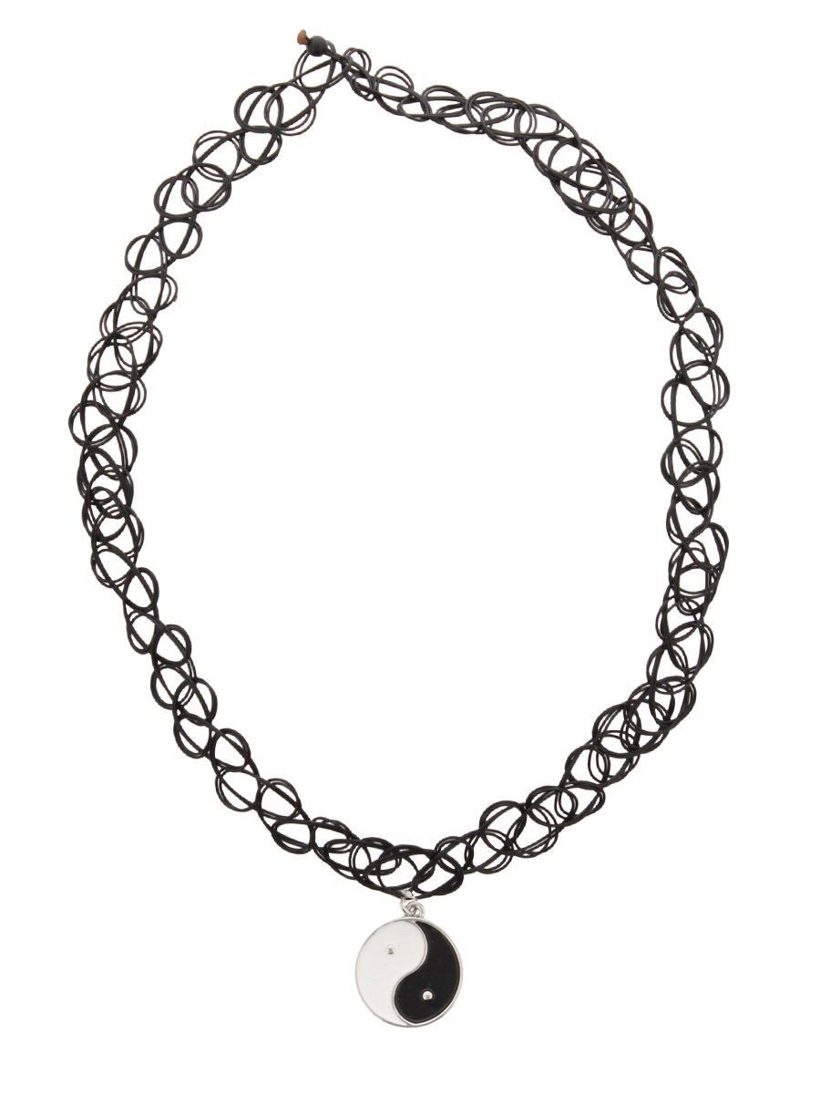 Fad Treasures Necklace Yin Yang Choker Black