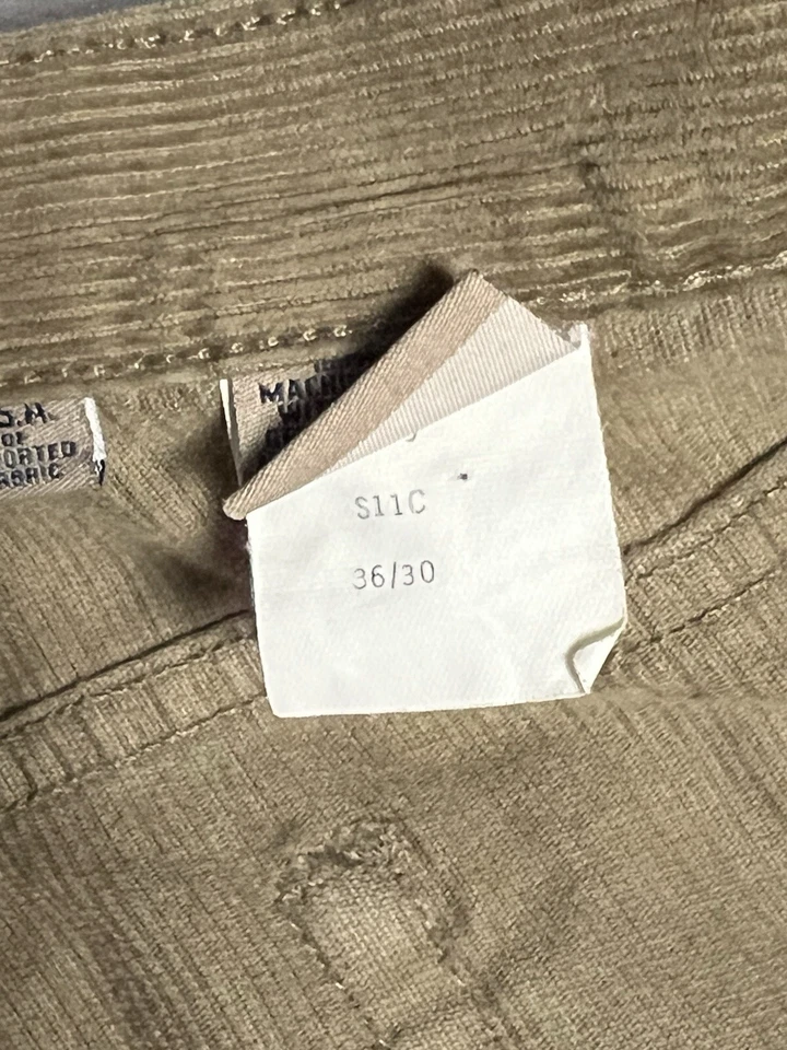 Bills Khakis Pants Men 36x30 Brown Straight Flat Front Corduroy 5 Pocket - Image 4 of 4