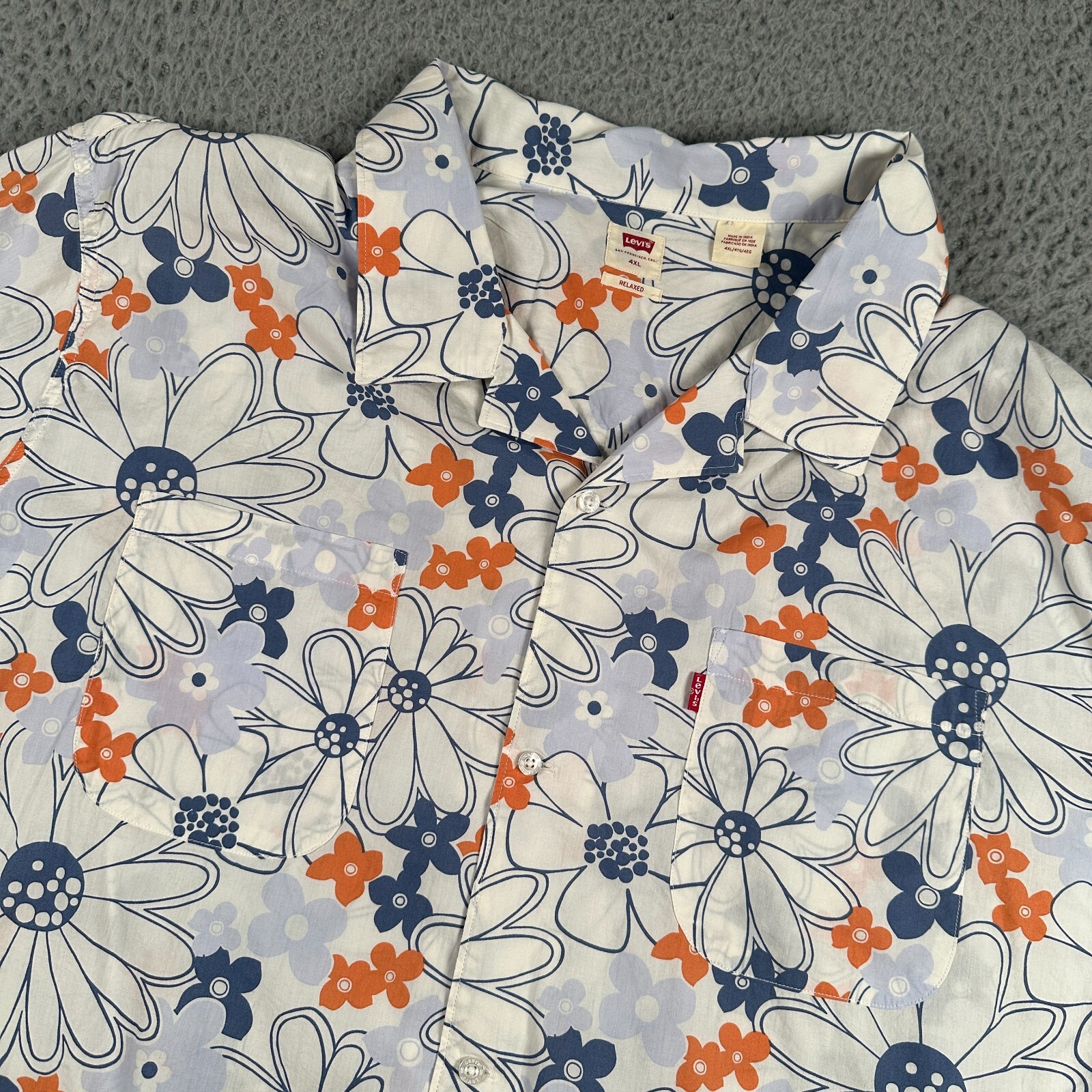 Levi’s Shirt Mens 4XL Floral Print Relaxed Hawaiian Short Sleeve Camp Aloha
