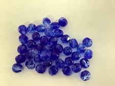 50 Sapphire Crystal Faceted Round Fire Polished Czech Glass Beads 6MM