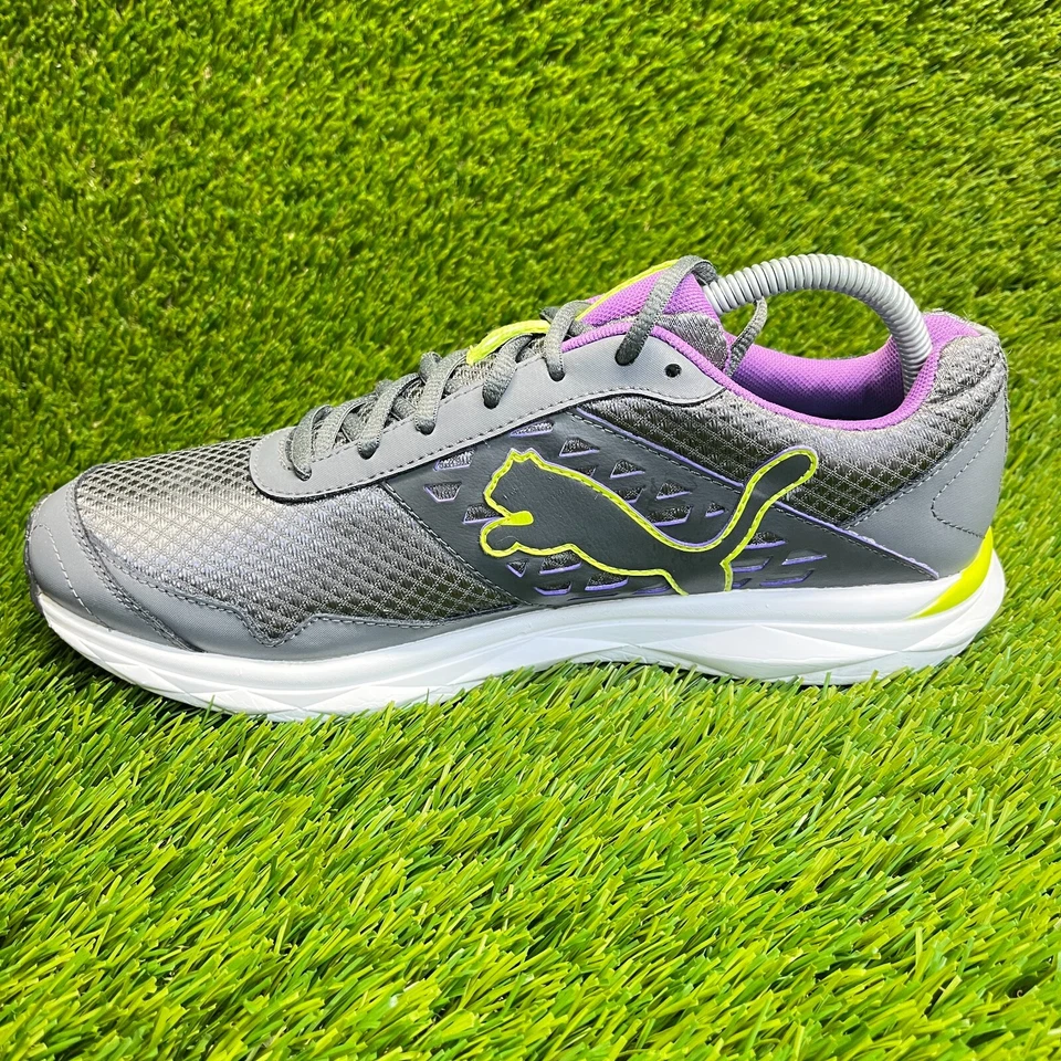 Puma женщин размер 10 серый неоновые работает прогулки повседневные туфли кроссовки - Изображение 2 из 4