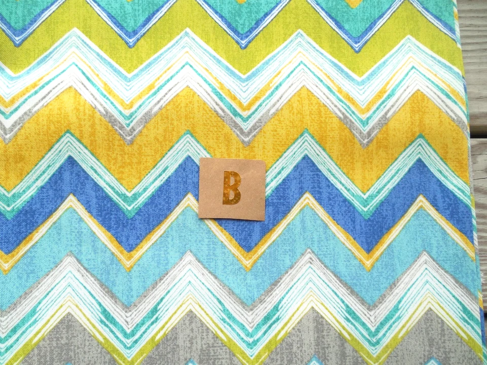 Открытый Toss шеврон подушка чехол молнии застежки синий желтый 16 x 16 - Изображение 2 из 2