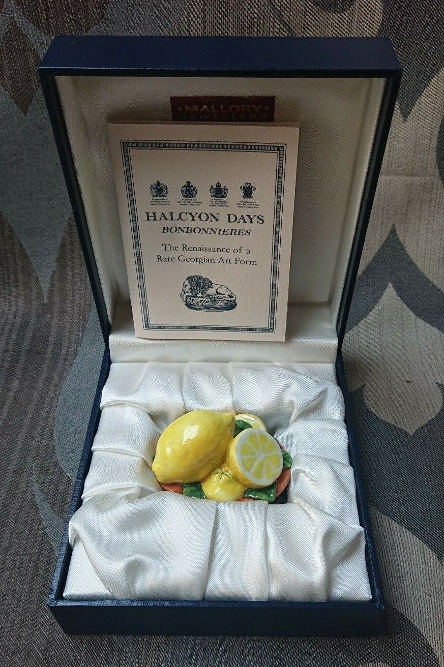 Halcyon Days  Enamels Pill Box - Bonbonieres - Lemons Gunstige prijs