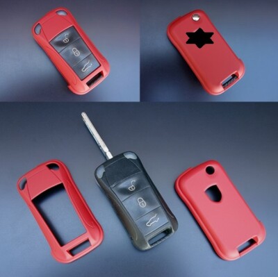 Boîtier Clé Couverture Rouge Pour Porsche Cayenne Panamera