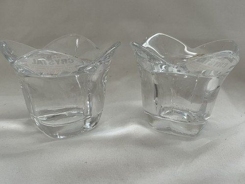 "DOS (2) Candelabros Tulipán Cristal Plomo EE. UU. 24 % Votivo/Tealite 3,2 x 2,7"" NUEVO - Imagen 4 de 6