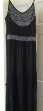 DESIGN HISTORY~Long BLACK *BEADED* MAXI DRESS~*XL~NWT! Beach Wedding