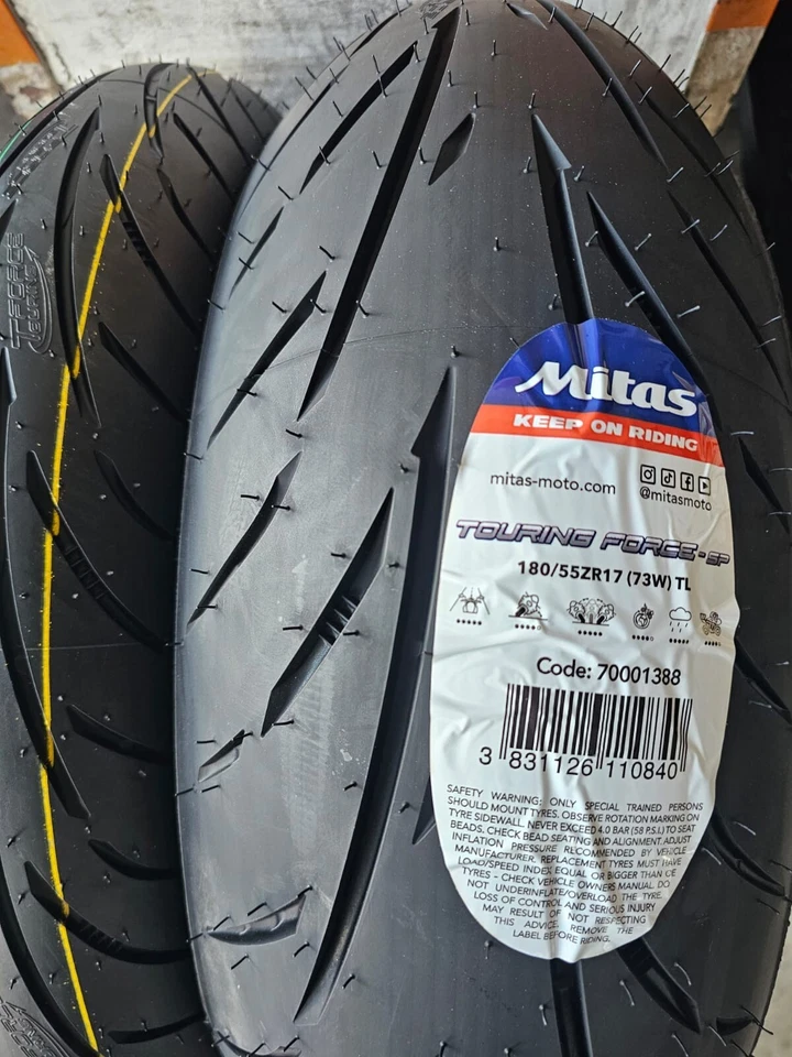 Coppia 120/70 ZR17 58W 180/55 ZR17 73W MITAS TOURING FORCE SP VERSIONE SPORTIVA - Immagine 2 di 2