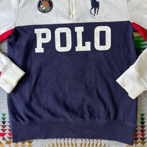 Polo Ralph Lauren Cookie Patch 1/4 Zip Pullover Youth Large 14-16 Sweatshirt C8 - Picture 8 of 14