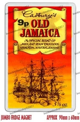 RETRO - CADBURY'S OLD JAMAICA WRAPPER ART NEW JUMBO FRIDGE MAGNET OR KEYRING