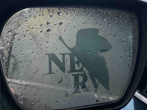 Evangelion Nerv Emblem Clear Decals Customized Anti fog Rain proof Mirror Peeker - Picture 3 of 5