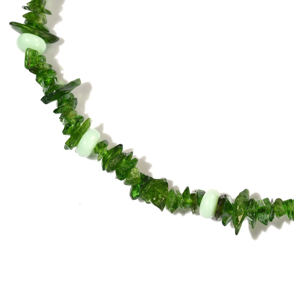 Brazalete Bolo 17,75ctw Cromo Natural Diópsido y Ópalo Verde Chapado en Rodio Foto 3 de 4