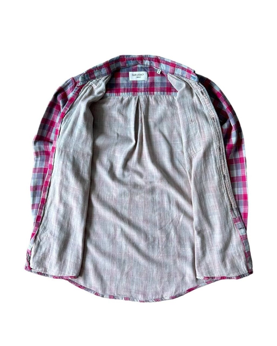 OUR REGACY 1980-81 シャツ Our Legacy “1980-81” 40's style pink checked lightweight cotton