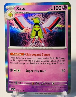 Pokmon TCG Xatu 26/91 Paldean Fates Reverse Holo Rare | eBay Pokmon TCG Xatu 26/91 Paldean Fates Reverse Holo Rare | eBay