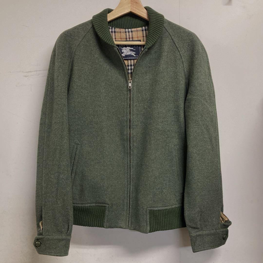 Burberry Jacket Green Nova Check Lining Chic Design Size M KI241105004