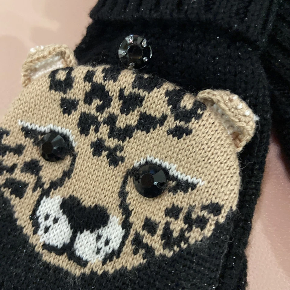 NUEVO CON ETIQUETAS Kate Spade New York Leopardo Cara Pop Top Guantes Foto 3 de 4