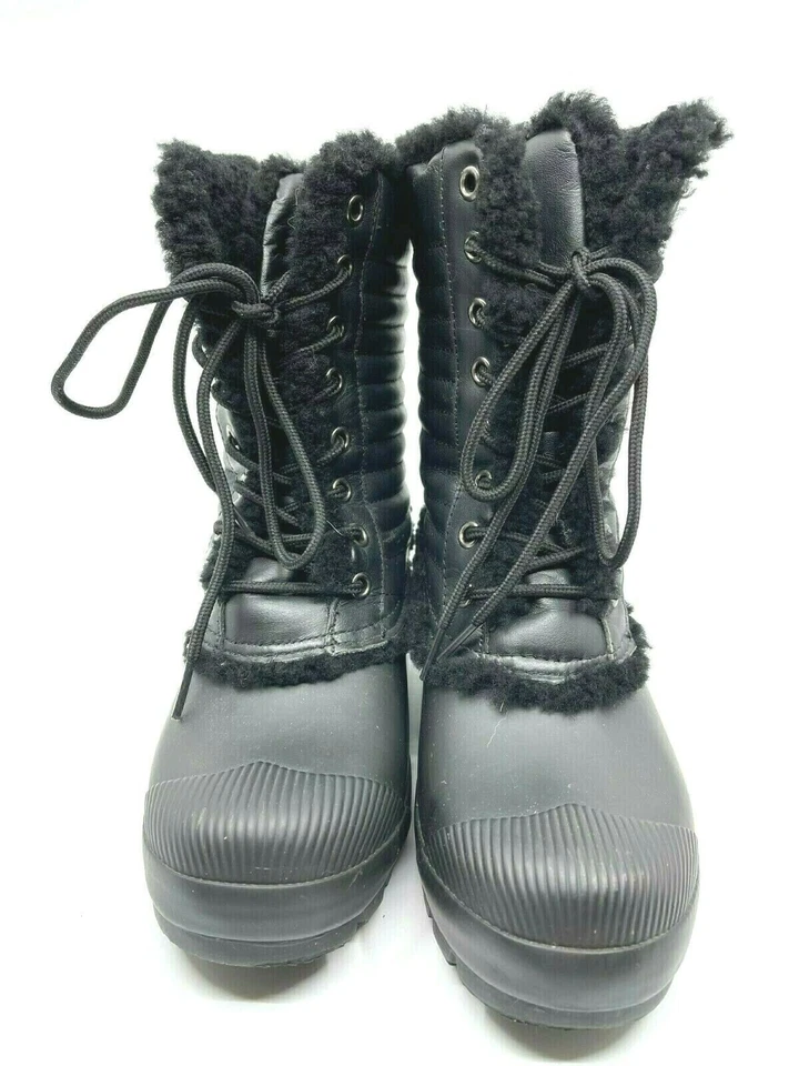 Botas de Goma HUNTER Negras con Cordones Suela de Goma Forradas en Piel de Oveja Impermeables Talla 6 Foto 2 de 4