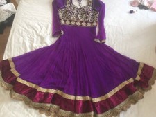 Indian Pakistani Ladies Anarkali Party Salwar Kameez Churidar Suit Size 12