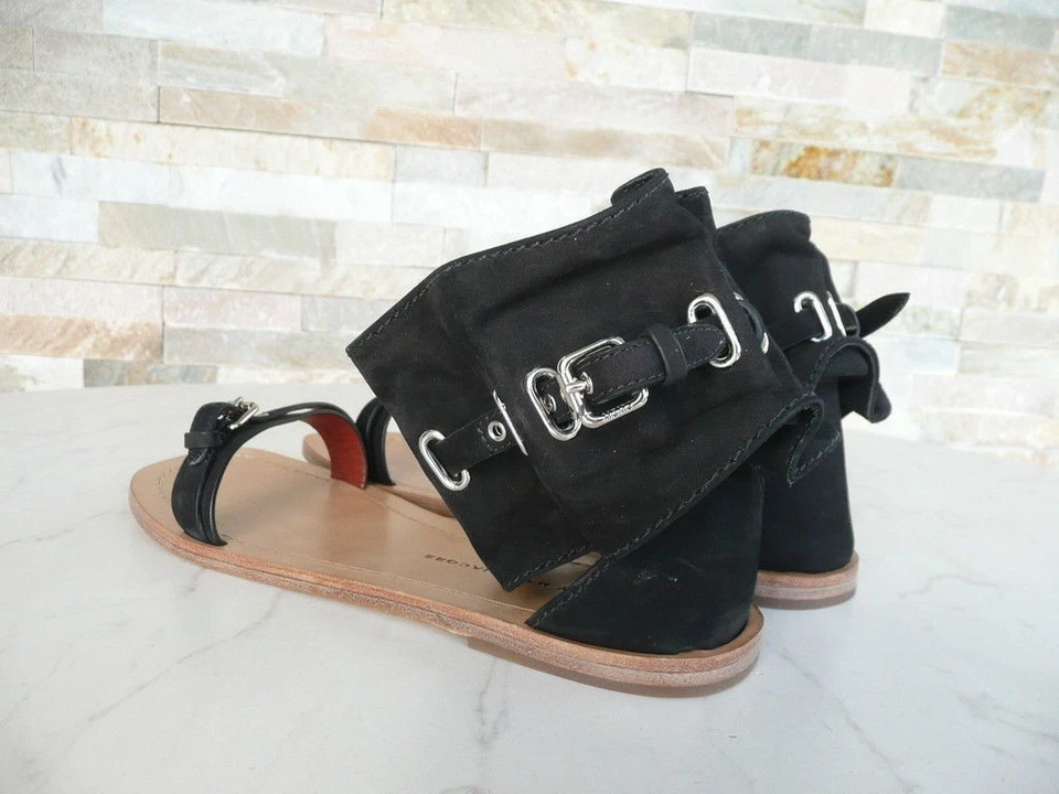 Marc By Marc Jacobs 38 Sandali Scarpe Cuoio Nero Nuovo Origin. - Immagine 4 di 4