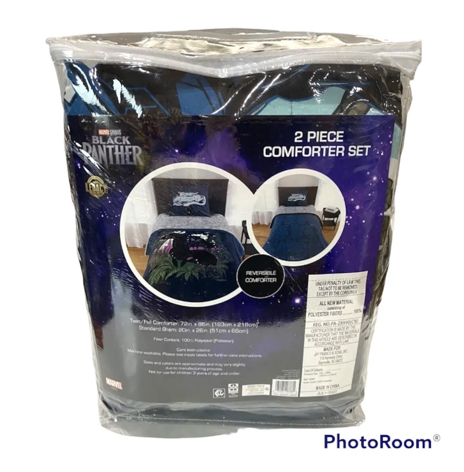 Marvel Black Panther 2 Piece Reversable Comforter Twin/ Full with Sham - Image 2 of 4